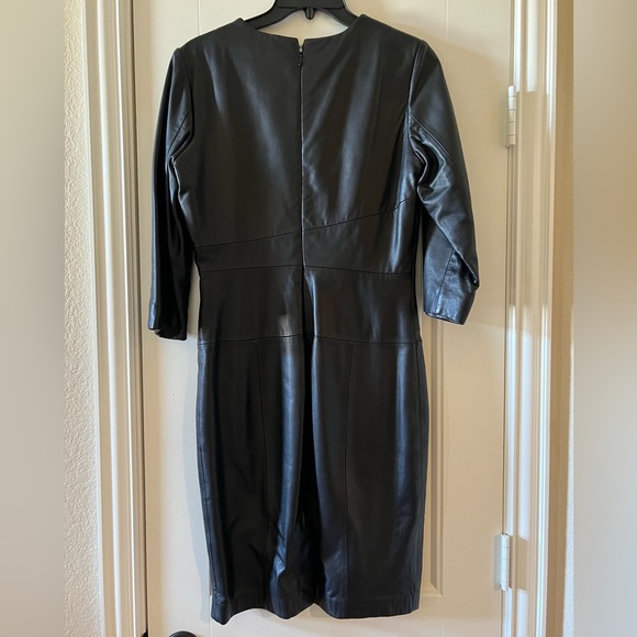 Antonio Melani Black Genuine Leather Dress Size 6 - Picture 2 of 3